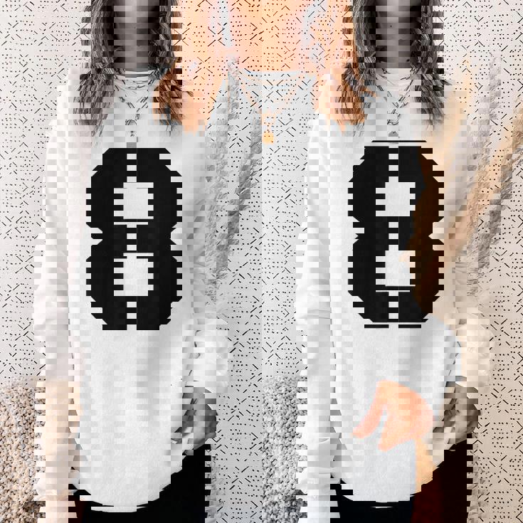 タイポグラフィ 太字 ステンシル 8番 数字 8 スウェットシャツ 彼女への贈り物