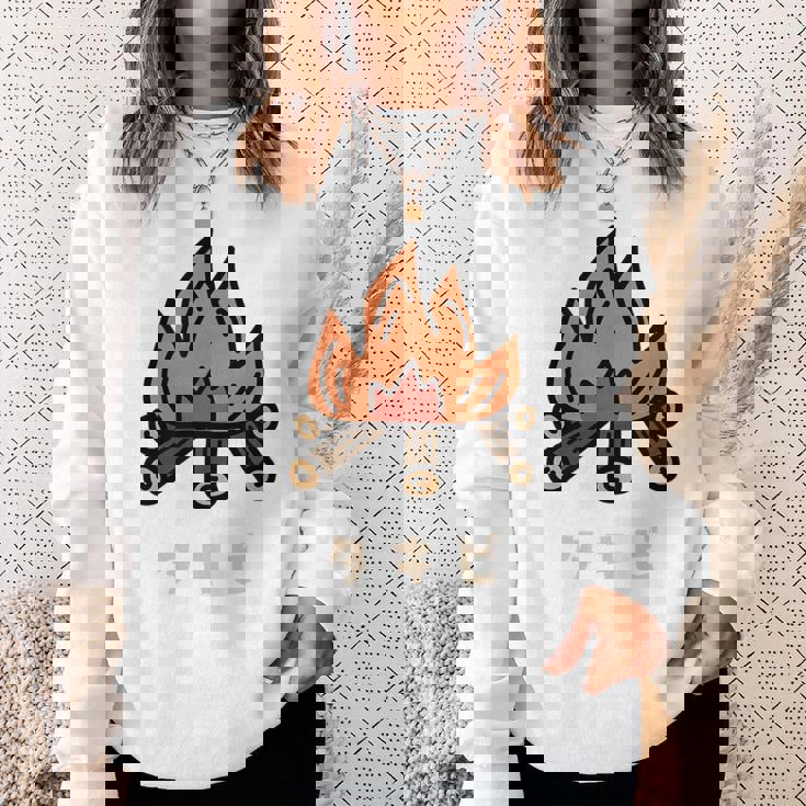 タキビ 焚き火 たきび キャンプ イラスト かわいい おもしろ キャンプグッズ スウェットシャツ 彼女への贈り物