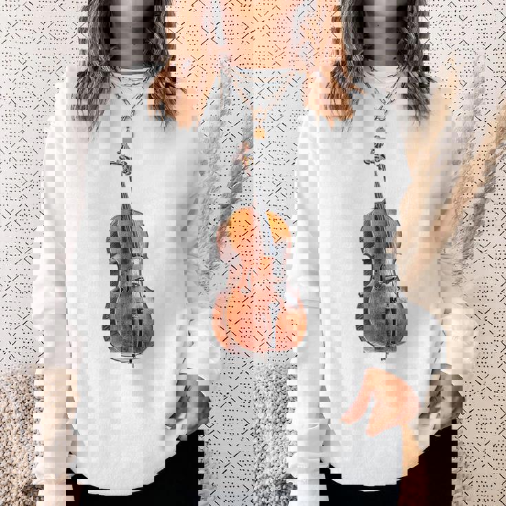 チェロ 楽器 モチーフ アート チェロ スウェットシャツ 彼女への贈り物