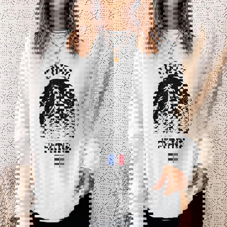 ティニュ フランス アルプス スキー場 アルペンスキー フランス国旗 スウェットシャツ 彼女への贈り物