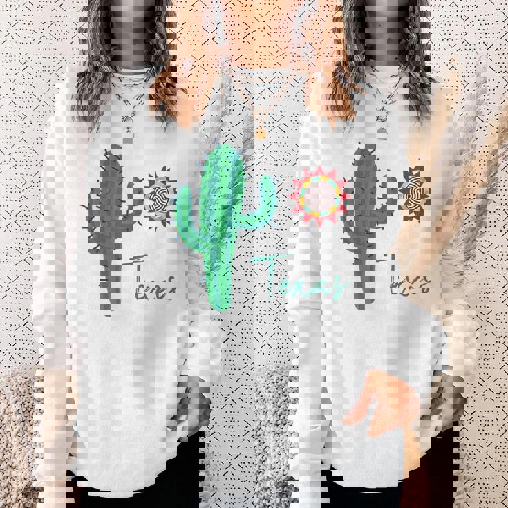 テキサス キュート 気まぐれなサボテン 南西部の太陽 砂漠 バケーション スウェットシャツ 彼女への贈り物