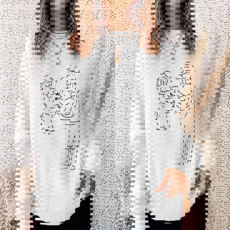 デコピンと大谷さん 手を繋ぐ スウェットシャツ 彼女への贈り物