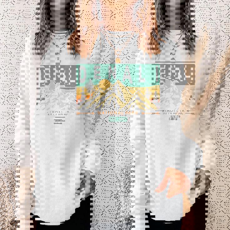 デナリ国立公園 山 自然 レトロ 夕日 ヴィンテージ スウェットシャツ 彼女への贈り物