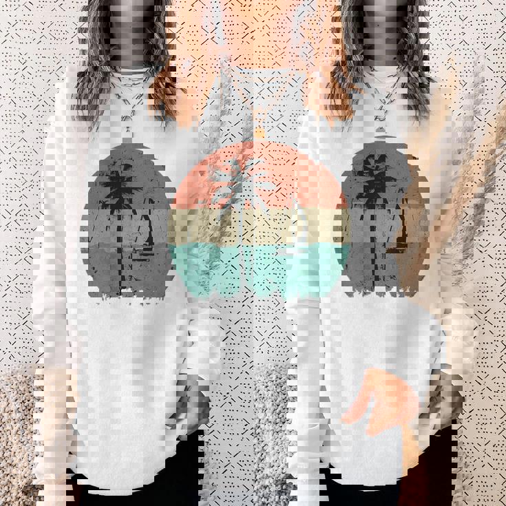 トロピカル ビーチ ヤシの木 ヴィンテージ レトロ 70年代 80年代 航海 スウェットシャツ 彼女への贈り物