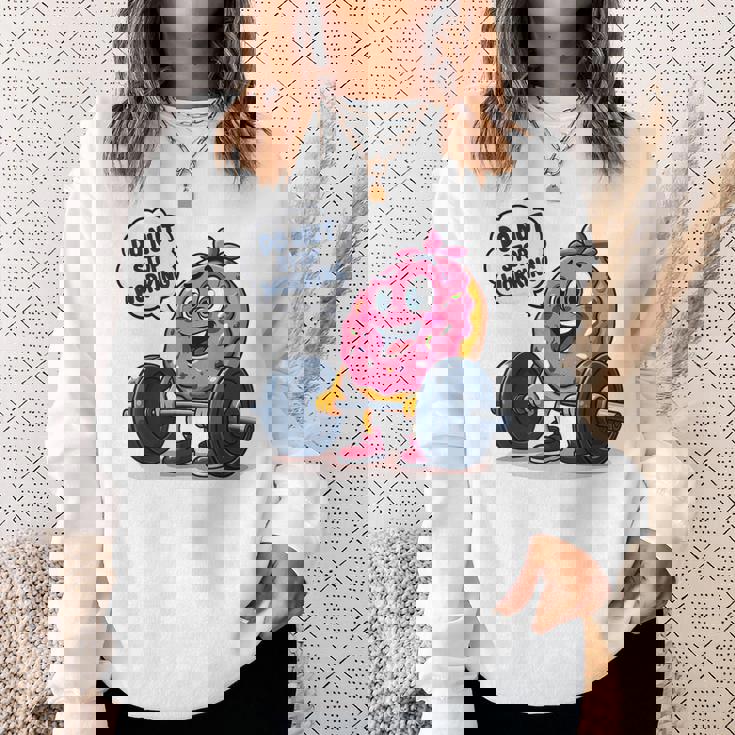 ドーナツストップワーキング ドーナツ ジム ワークアウト ウェイトリフティング 面白い スウェットシャツ 彼女への贈り物