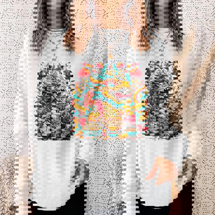 ニューイヤードラゴン ジョイフルドラゴン 旧正月のお祭り スウェットシャツ 彼女への贈り物