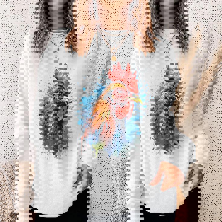 ニワトリ 動物 絵画 グラフィック 抽象 カラフル チキン スウェットシャツ 彼女への贈り物