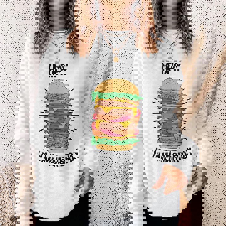 ノベルティ ハンバーガーデー フローズン加工 ミール愛好家 フライドポテト スウェットシャツ 彼女への贈り物