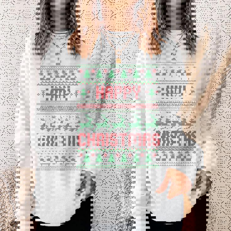 ハッピークリスマス、アグリークリスマス スウェットシャツ 彼女への贈り物