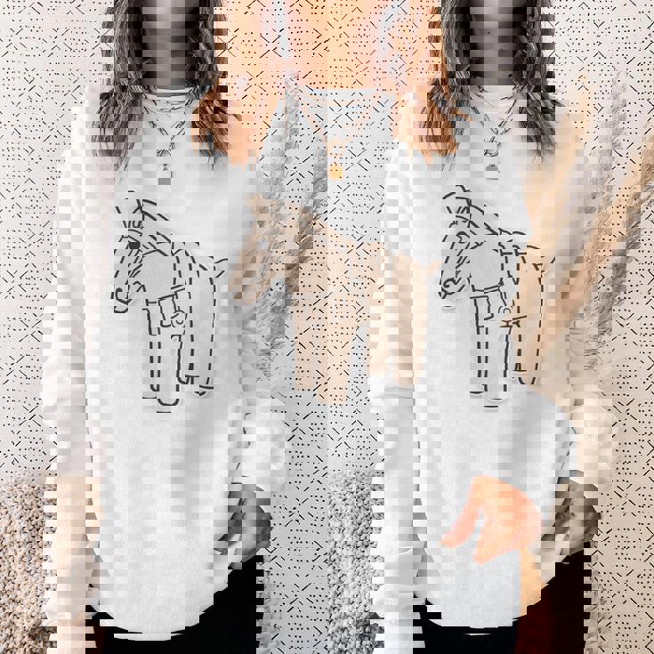 ハニワの馬 埴輪【ゆるフレンズ】歴史土器 シンプル かわいい イラスト 長袖tシャツ スウェットシャツ 彼女への贈り物