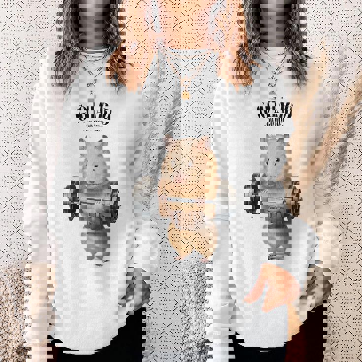 ハムスター ウェイトリフティング フィットネスジム スウェットシャツ 彼女への贈り物