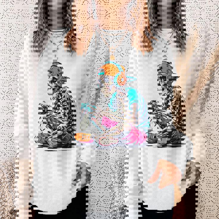 ハロウィン スケルトン ゲーマー おもしろい スケルトン コスチューム ビデオゲーム スウェットシャツ 彼女への贈り物