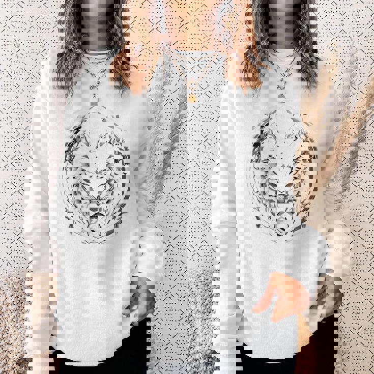 ハロウィンコスチューム ホワイトウルフ ギリシャ神話 バックプリント スウェットシャツ 彼女への贈り物