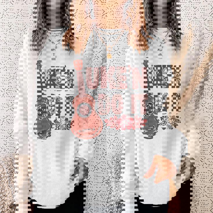 ハワイアンウクレレ ウケアンドドゥイットフラワー スウェットシャツ 彼女への贈り物