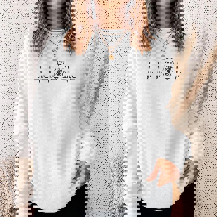 ハートビート ハムスター ハムスター好き ハムスターの飼い主 ペット 心電図 スウェットシャツ 彼女への贈り物