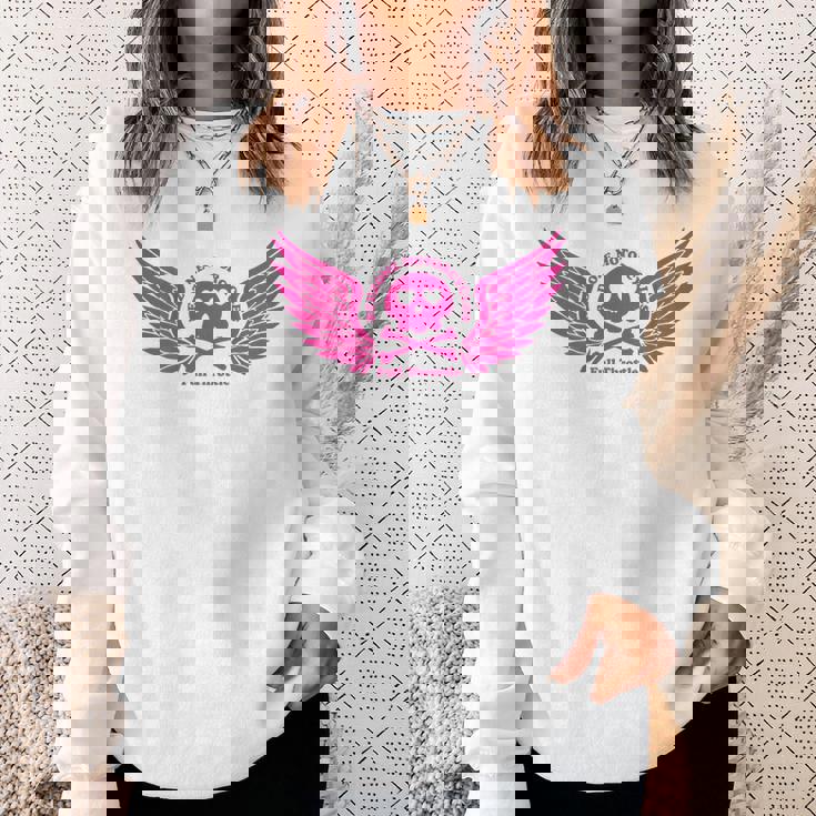 バイク おもしろ ドクロ 可愛い ハート オートバイ 羽ばたく翼 バックプリント 天使 スウェットシャツ 彼女への贈り物