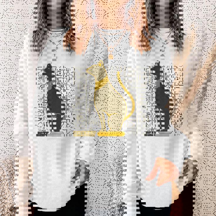 バステット 古代エジプトの猫 神 ヒエログリフ グラフィックアート愛好家 スウェットシャツ 彼女への贈り物