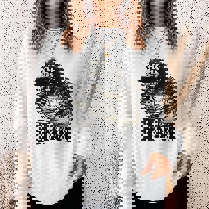 バス釣り クールなグラフィックデザイン 男性 漁師 スウェットシャツ 彼女への贈り物