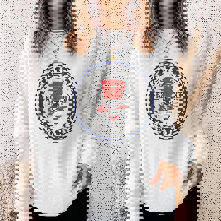 バックプリントのみ レトロ ビンテージ ガソリンスタンド レッドハット モーターオイル スウェットシャツ 彼女への贈り物