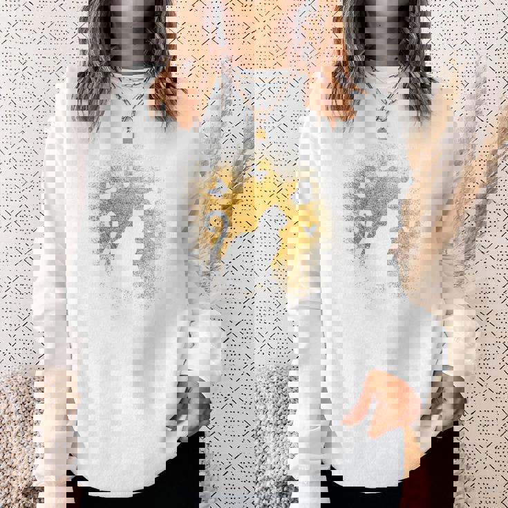 バックプリントの猫のシルエット スウェットシャツ 彼女への贈り物