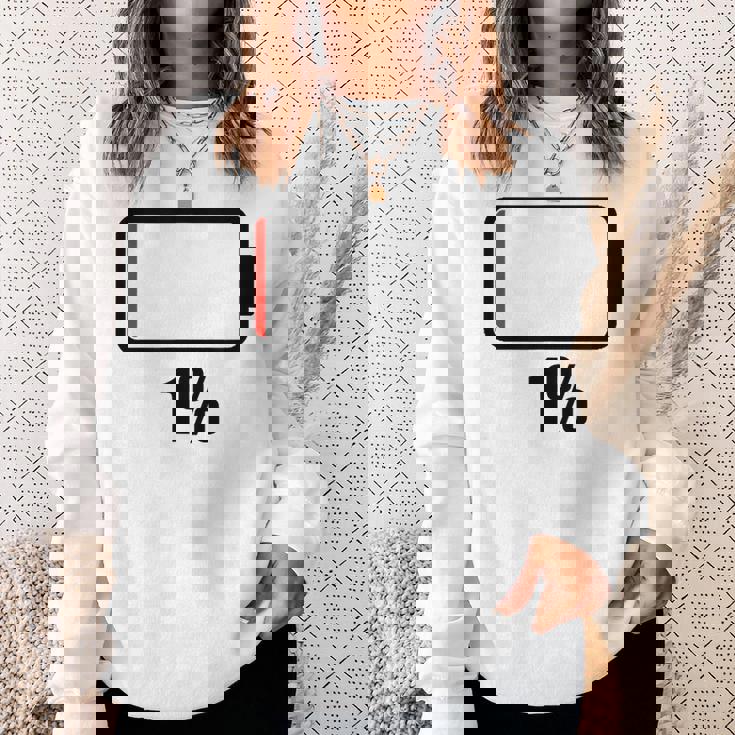 バッテリー1 1残り バッテリー切れtシャツバッテリー低 スウェットシャツ 彼女への贈り物