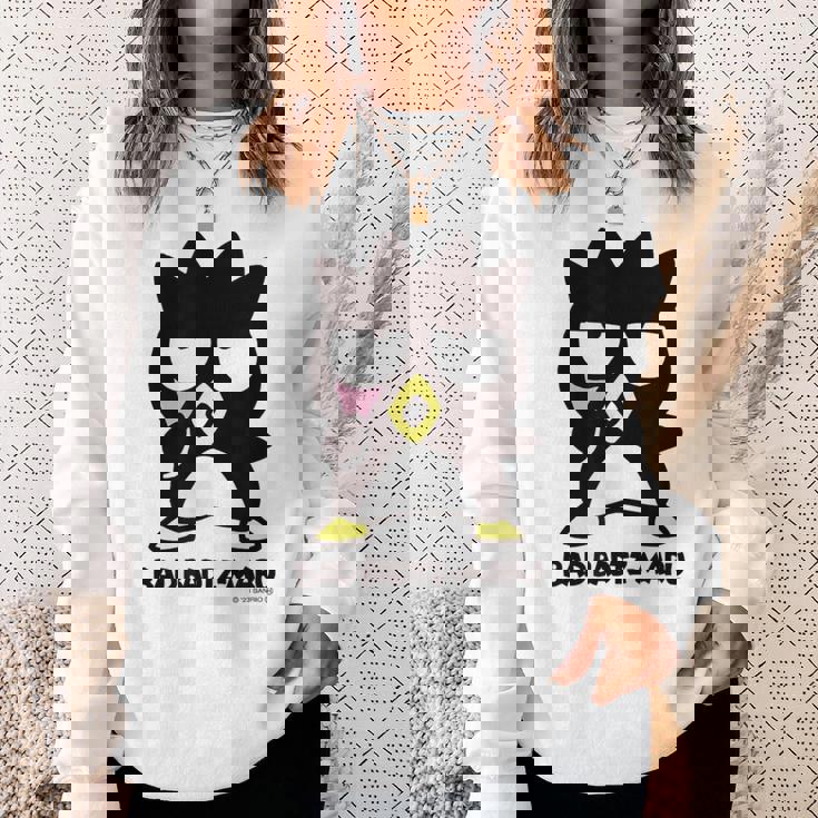 バッドばつ丸 あっかんべー ダークカラー スウェットシャツ 彼女への贈り物