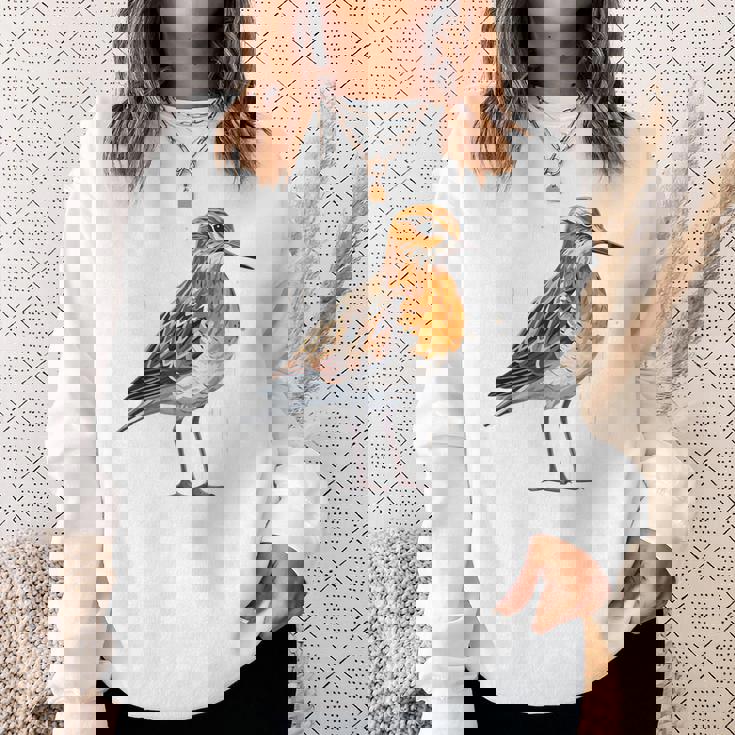 バフブレストのサンドパイパー幾何学模様のパッテンアート、かわいい鳥好き。 スウェットシャツ 彼女への贈り物