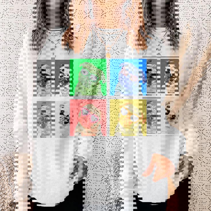 パグ 面白いtシャツ 犬 かわいい メンズ 子供 おもしろ 服 雑貨 グッズ ネタ わんこ イヌ 黒パグ 長袖tシャツ スウェットシャツ 彼女への贈り物