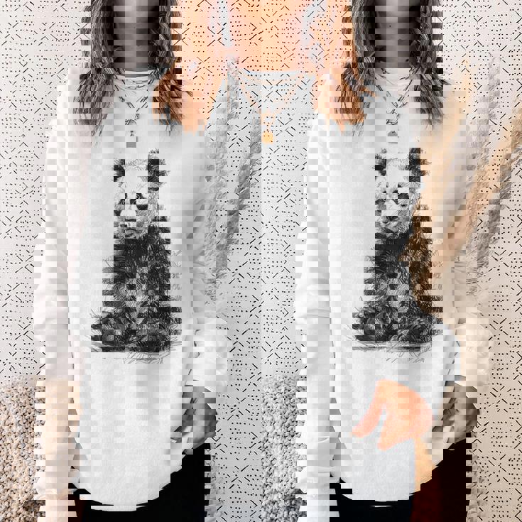 パンダ アニマルプリント グラフィック デッサン アート 絵画 パンダ スウェットシャツ 彼女への贈り物