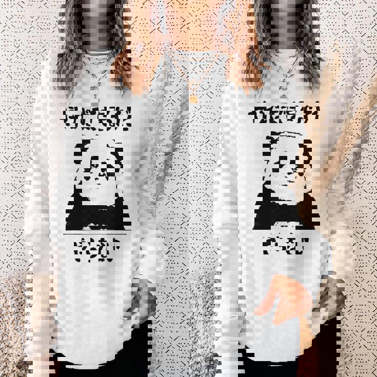 パンダ「やればできるけどやらない」文字入り おもしろ 筆文字 面白い 服 面白い スウェットシャツ 彼女への贈り物