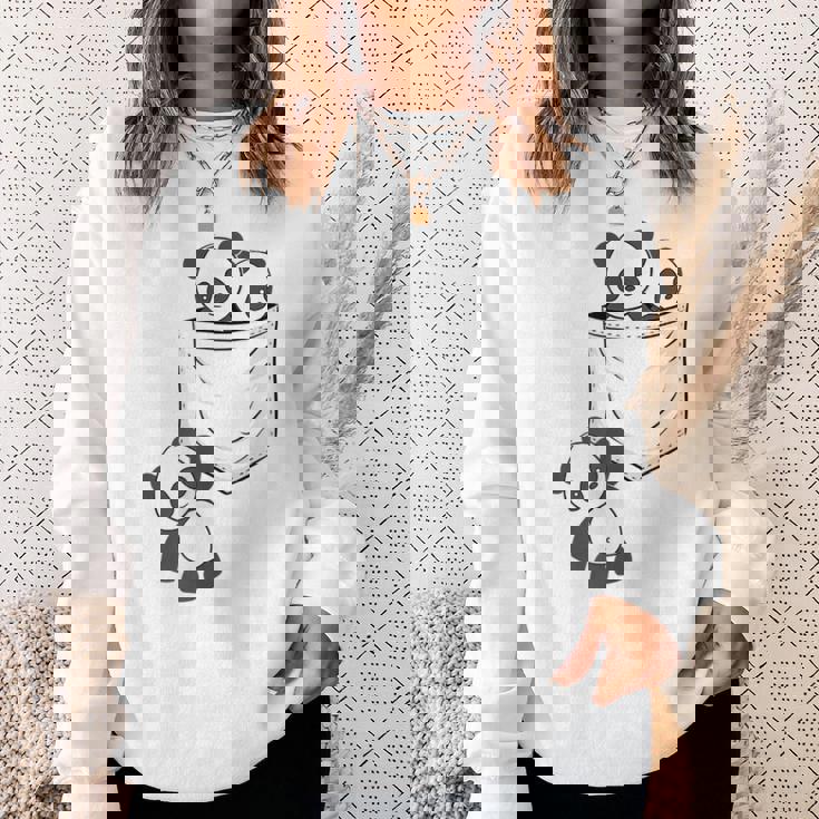 パンダ愛好家のためのポケットの中のかわいいカワイイベイビーパンダ スウェットシャツ 彼女への贈り物