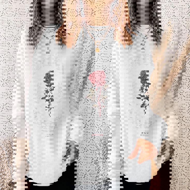 ヒップホップ アーバン ヴィンテージ ヒップスター Y2k バックプリント ストリートウェア ローズ スウェットシャツ 彼女への贈り物