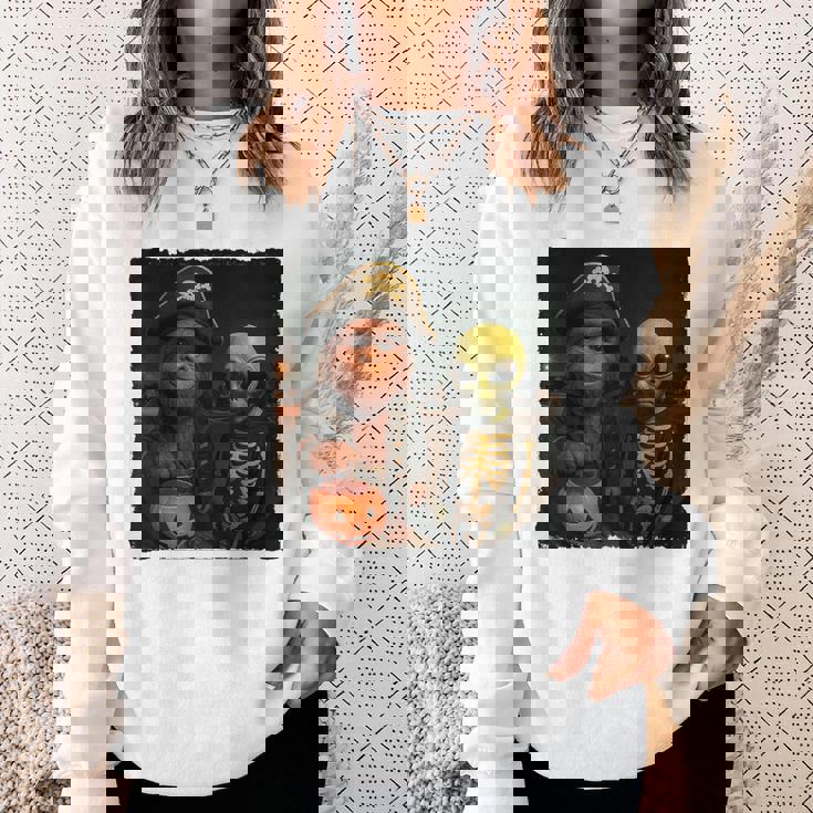 ビッグフットエイリアン 面白い ハロウィン トリック ドア カメラビュー スウェットシャツ 彼女への贈り物