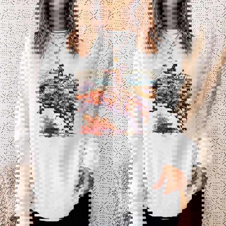 ビンテージ カウボーイ ロデオ ブロンコ ウエスタン 乗馬 カントリー メンズ スウェットシャツ 彼女への贈り物