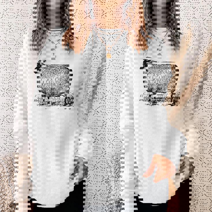 ビンテージ羊の描画 スウェットシャツ 彼女への贈り物