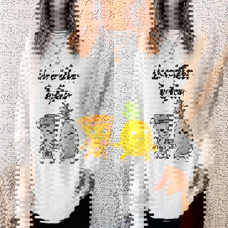 ピザハワイパイナップルピザイートピザ＆パイナップル スウェットシャツ 彼女への贈り物