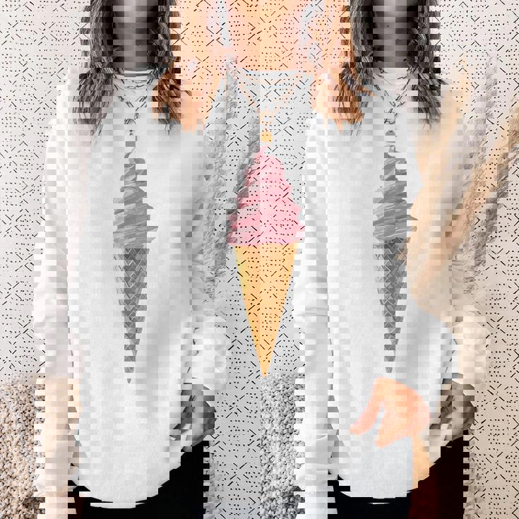 ピンク ソフトサーブ ストロベリー アイスクリーム コーン スウェットシャツ 彼女への贈り物