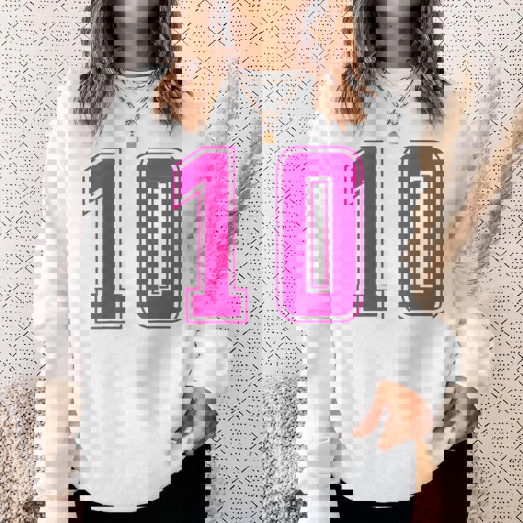 ピンク色背番号 10 チーム短大スポーツピンク色背番号付きユニフォーム スウェットシャツ 彼女への贈り物