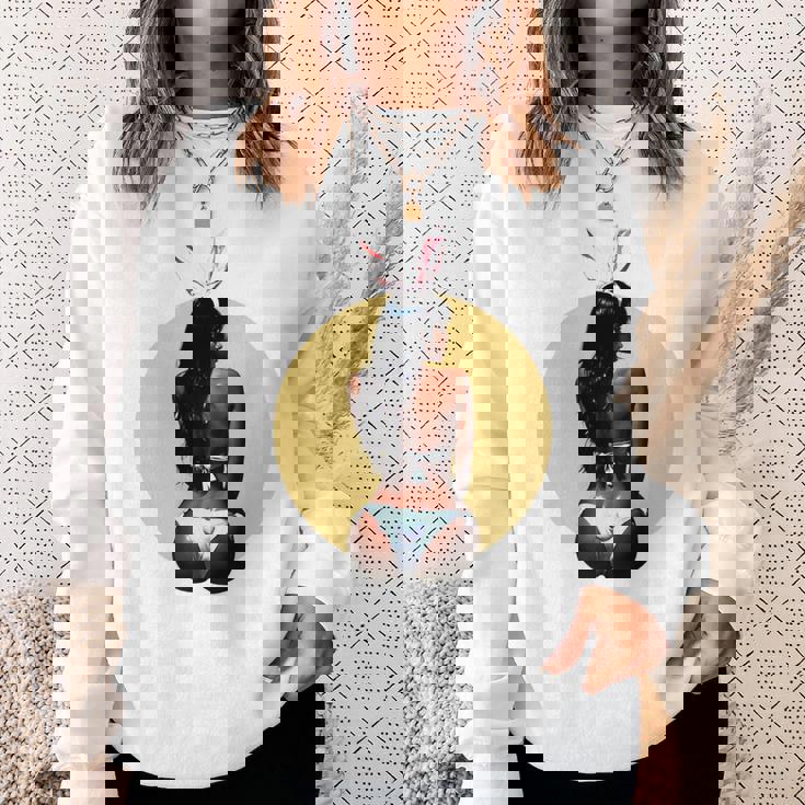 ピンナップ セクシー ブラウンスキン イースターバニー ガールズ ヴィンテージ メンズ レディース 長袖tシャツ スウェットシャツ 彼女への贈り物