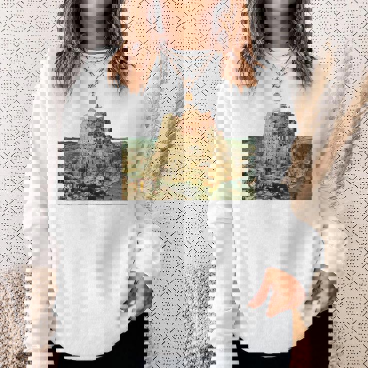 ピーテル・ブリューゲルによるバベルの塔 1563 長袖tシャツ スウェットシャツ 彼女への贈り物