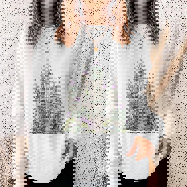 ファンタジーゴシックヴィクトリア朝の城 長袖tシャツ スウェットシャツ 彼女への贈り物