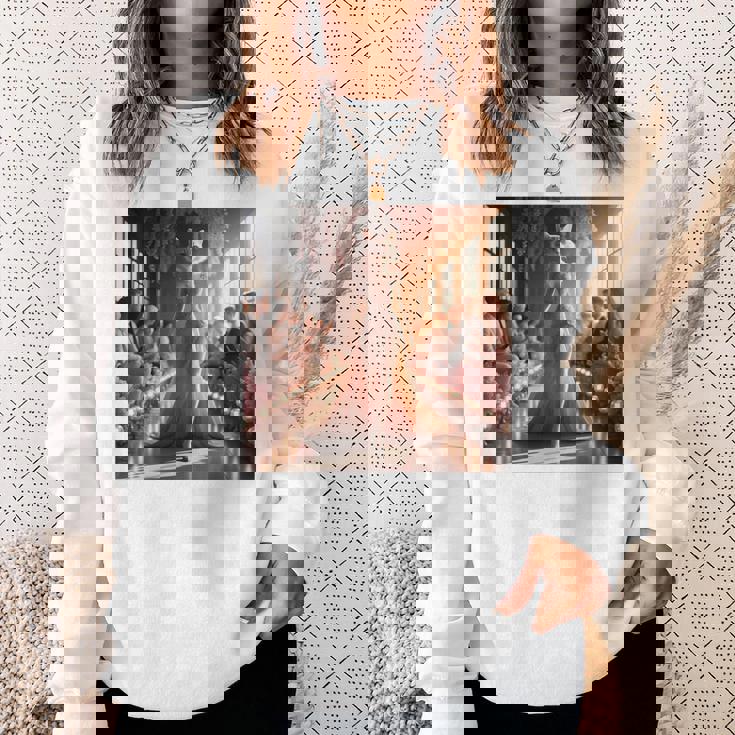 ファンタジー表彰台 美しい猫 長袖tシャツ スウェットシャツ 彼女への贈り物