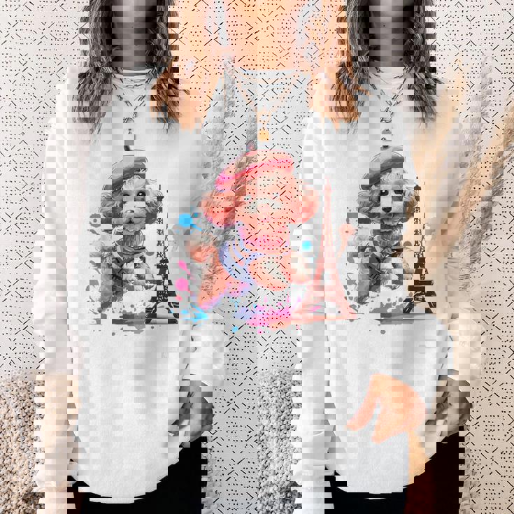 フランス パリ エッフェル塔 ファッション トイ プードル パリ 子犬 スウェットシャツ 彼女への贈り物