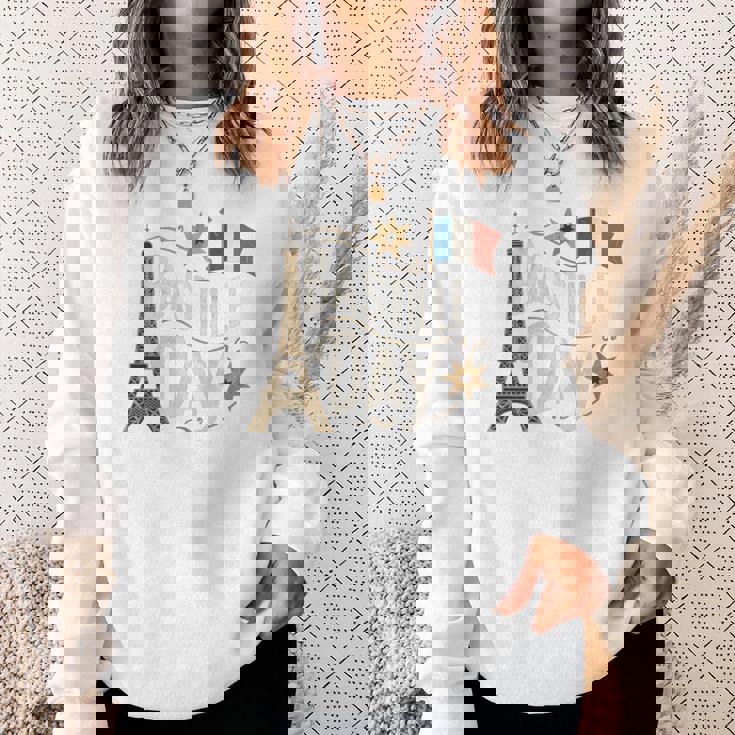 フランスの国旗 ヴィンテージ バスティーユの日 2019 パリ 1789 フランス 長袖tシャツ スウェットシャツ 彼女への贈り物