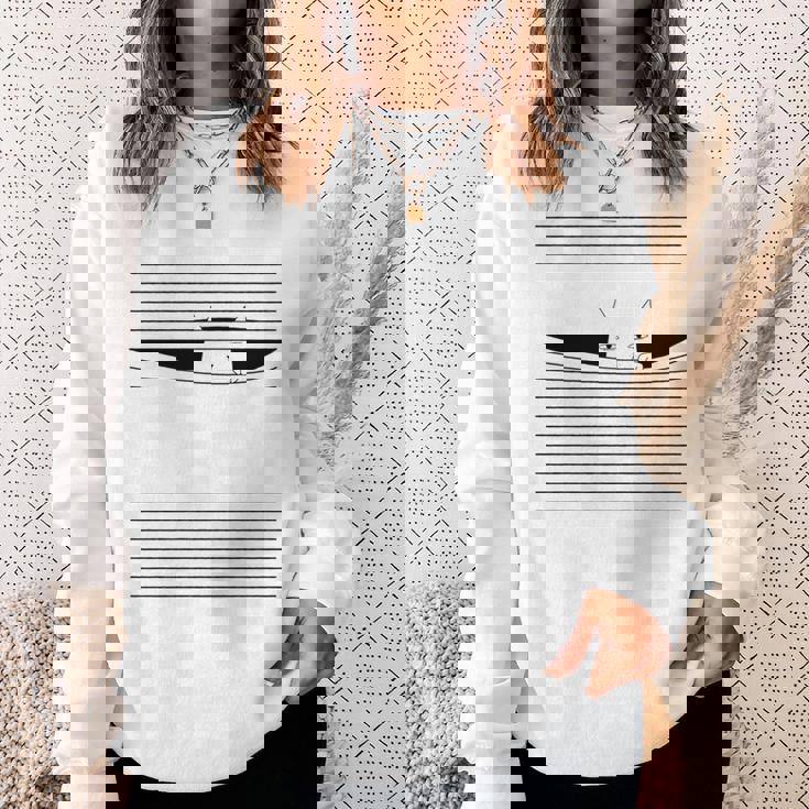 ブラインドを指で下げる猫 猫好き ねこ好き ネコ好き 猫の飼い主 ブラインドネタ おもしろ かわいい ねこ ネコ 猫 長袖tシャツ スウェットシャツ 彼女への贈り物