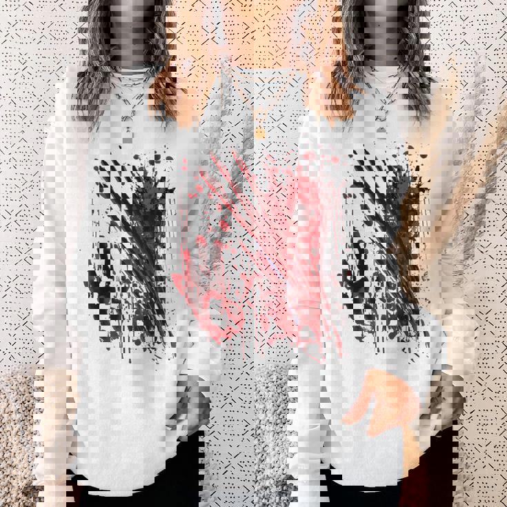 ブラッドシャツ ブラッディスプラッター ハロウィン 血 ステンド グラフィック スウェットシャツ 彼女への贈り物