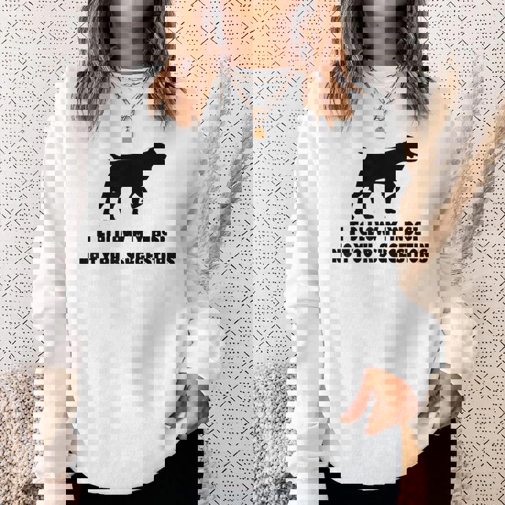 ブリタニー・スパニエル 私はあなたの提案ではなく私の鼻に従います スウェットシャツ 彼女への贈り物