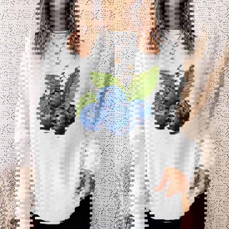 ブルーベリー愛好家のためのブルーベリーデザイン スウェットシャツ 彼女への贈り物