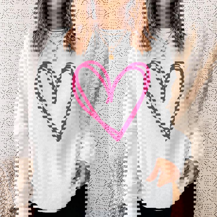 ホットピンクハート スウェットシャツ 彼女への贈り物