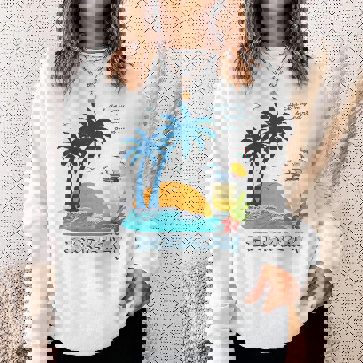 ボラカイ島 ヤシの木 日没 花 フィリピン ビーチ カクテル パラワン島 東南アジア 海鳥 島 贈り物 海 お土産 セブ スウェットシャツ 彼女への贈り物